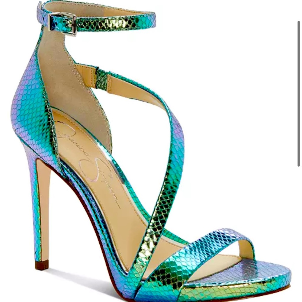 Jessica Simpson Rayli2 Blue + Green Metallic Heel